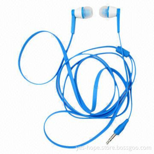 Hottest Sell Flat Cable Stereo Earphones with RoHS/CE Mark, 150mW Maximum Output Power